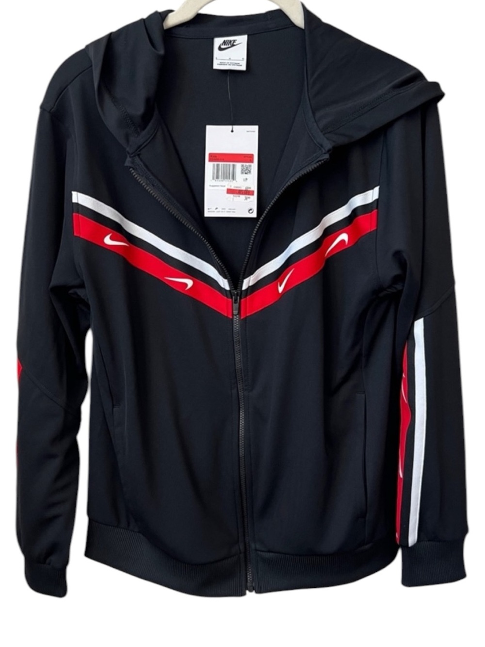 Nike Black And Red Hoodie Performance Jacket Size L